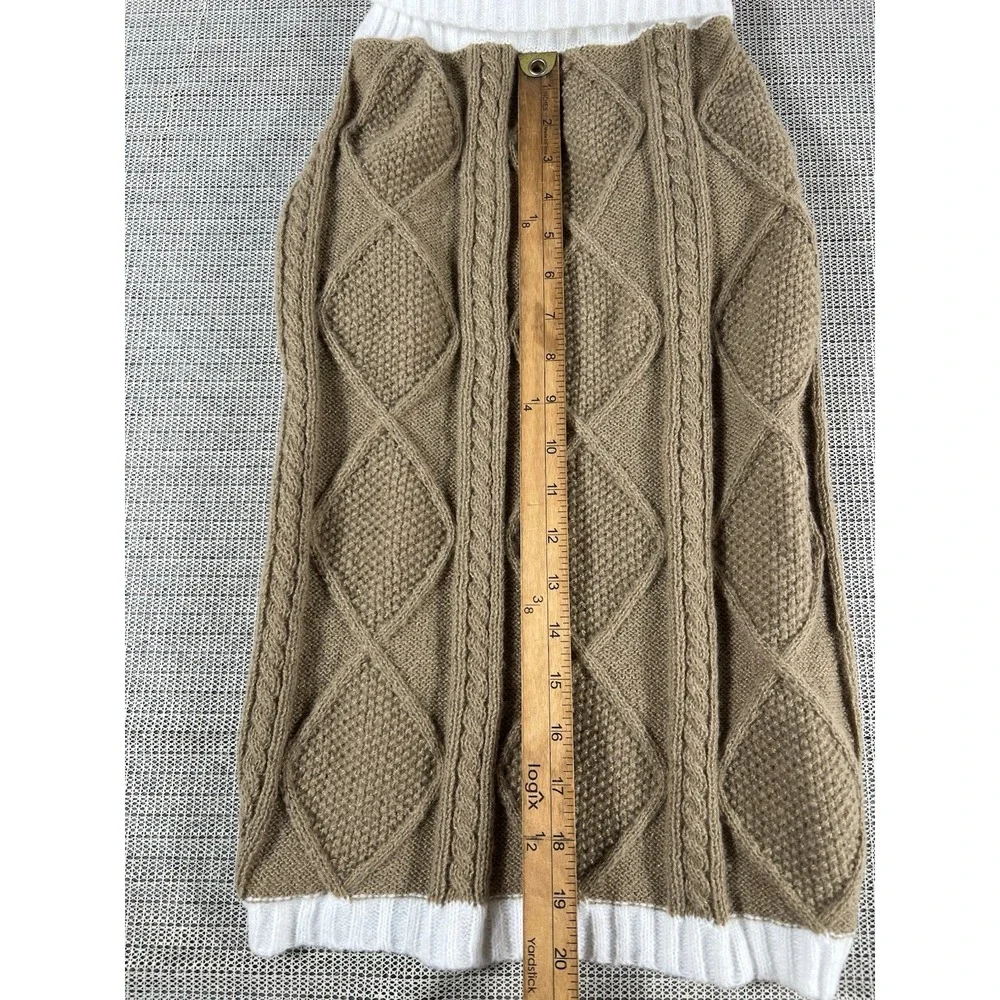 Lorehelina Dog Cable Knit Sweater XXL Brown White Warm Pet Apparel